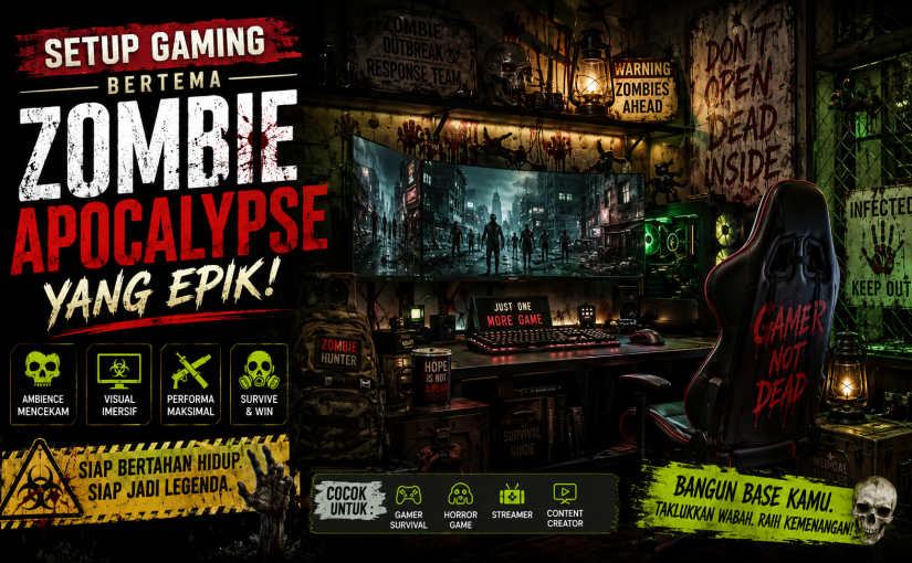 Setup Gaming Bertema Zombie Apocalypse yang Epik